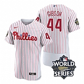 Phillies 44 Kyle Gibson White Nike 2022 World Series Flexbase Jersey,baseball caps,new era cap wholesale,wholesale hats